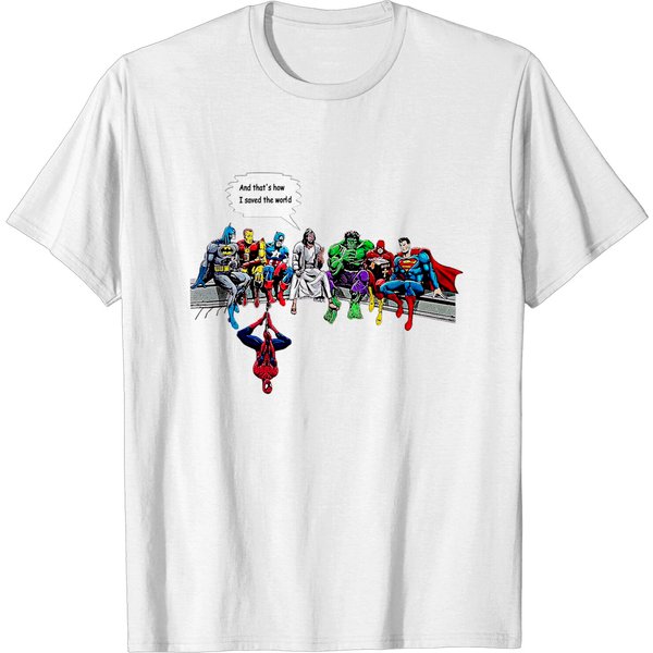 Jesus Superheros Christian T-Shirt, And That's How I Saved The World Funny-image