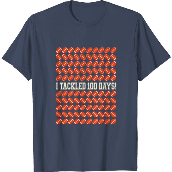 I Tackled 100 Days Of School Shirt, Football 100Th Day Gifts T-Shirt-image