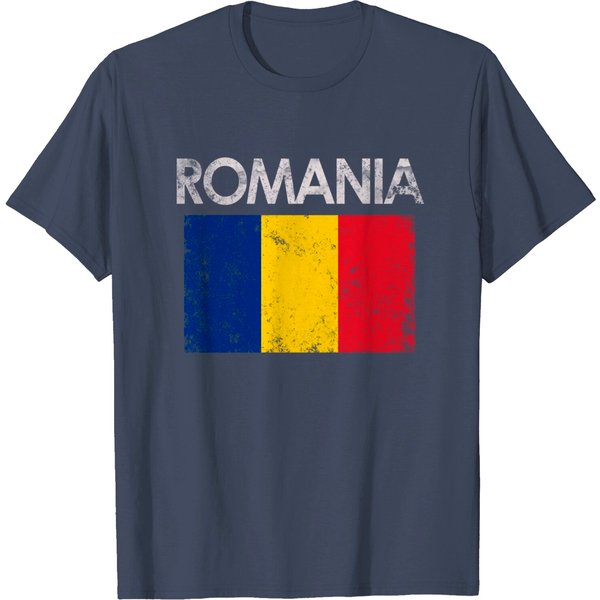 Vintage Romania Romanian Flag Pride T Shirt-image