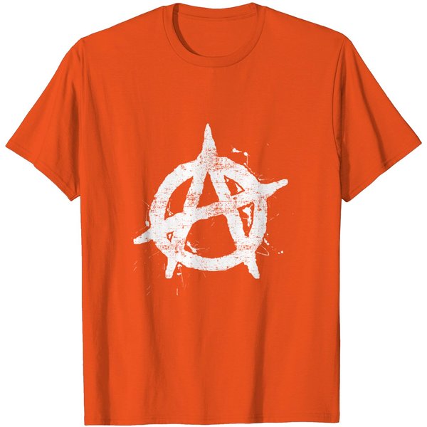 Anarchy T-Shirt Cool Anarchy Symbol Sign White Large A Circle-image