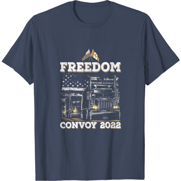 Storm Truck American Usa Canada Flag Freedom Convoy Trucker T-Shirt-image