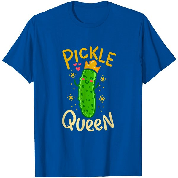 Pickle Queen Vegan Funny Cucumber Vegetable T-Shirt-image