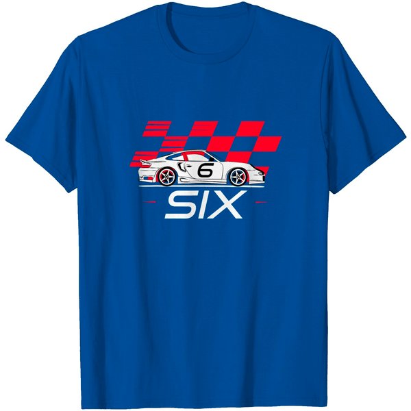 Race Car 6Th Birthday T-Shirt Six Year Old Boy Party-image