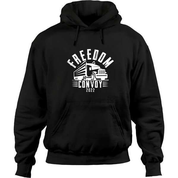 Freedom Convoy 2022 Canadian Maple Leaf Trucker Pullover Hoodie-image