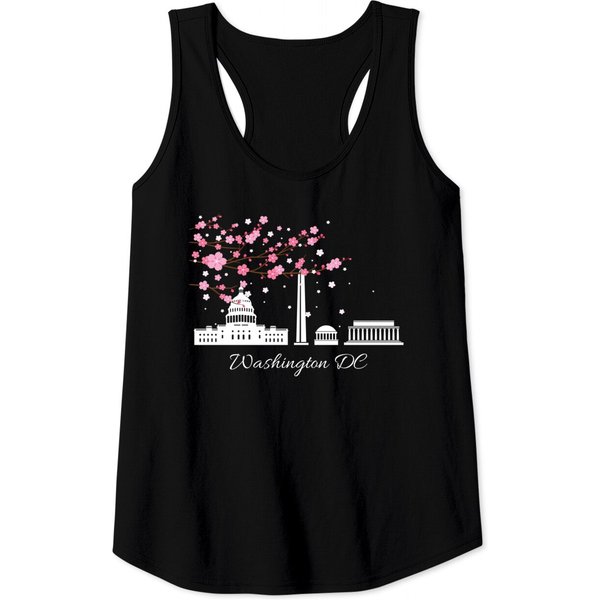 Washington Dc Cherry Blossoms Monuments Memorials Tank Tops-image