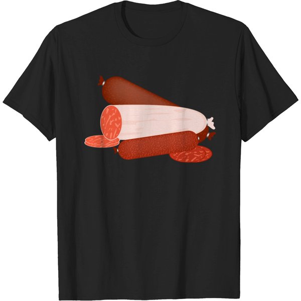 Three Classic Salami Sausages & Salami Cold Cuts T Shirt-image