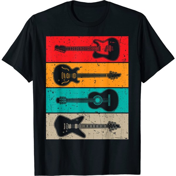 Cool Vintage Guitar Player Art For Men Women Guitarist Lover T-Shirt-image