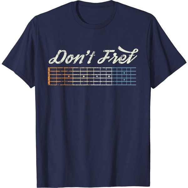 Guitar Player Don't Fret Vintage Music Lover Bass Guitarist T-Shirt-image