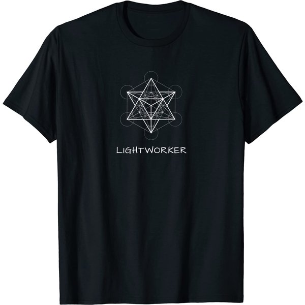 Lightworker Merkaba Star Tetrahedron Sacred Geometry T-Shirt-image