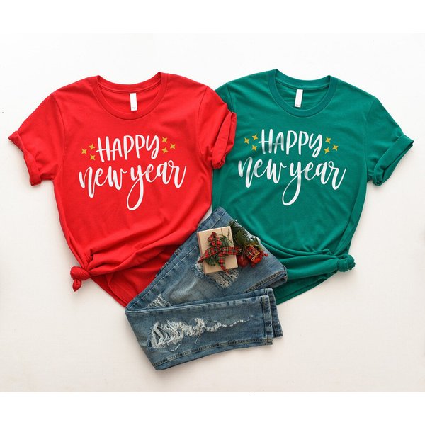 Hello New Year Holiday Christmas Family Matching Custom T-Shirt-image