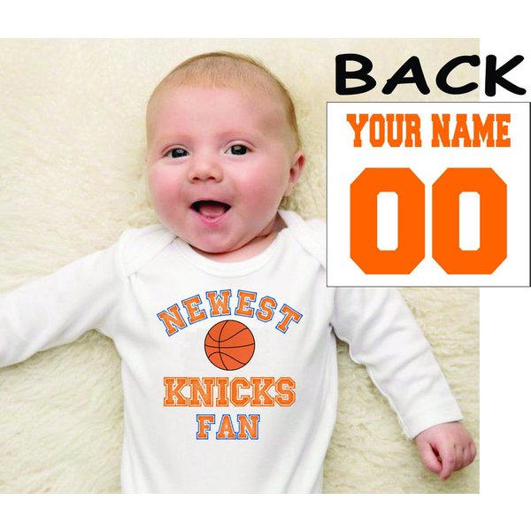 Personalized Name And Number Newest Knicks Fan Bodysuits-image