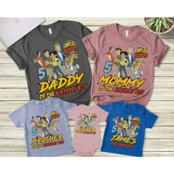 Personalized Wild Kratts Of The Birthday Boy Family Matching T-Shirts-image