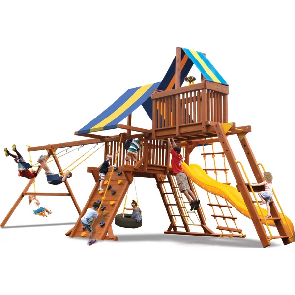 Deluxe Playcenter Combo 4 - Solid Green w/Yellow Slide