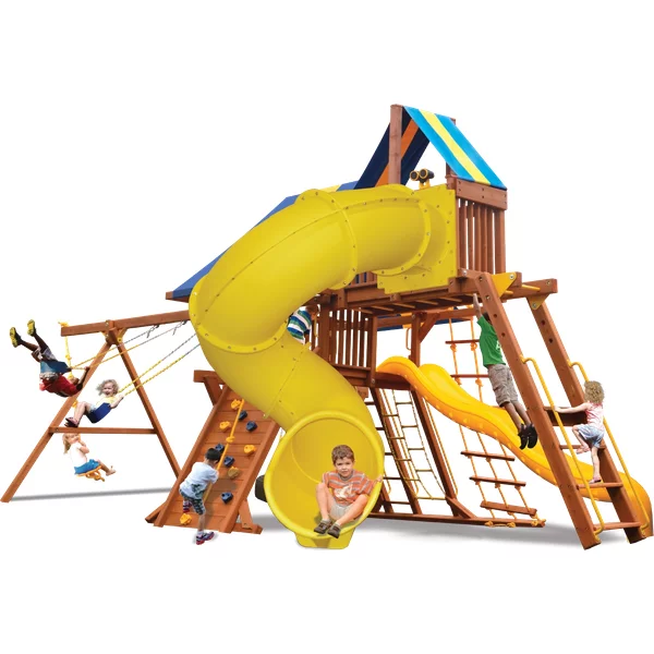 Deluxe Playcenter Combo 5 - Solid Green w/Yellow Slides