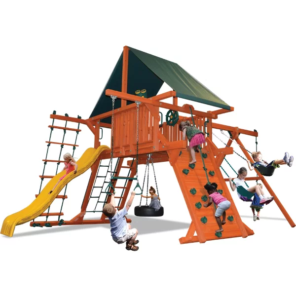 Deluxe Playcenter Combo 2 XL - Solid Green w/Green Slide