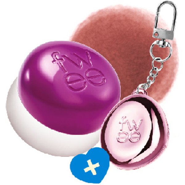 Fwee - Lip & Cheek Blurry Pudding Pot + Pendant Keyring (Random Color) Set - 5g - MV01 Chill'N