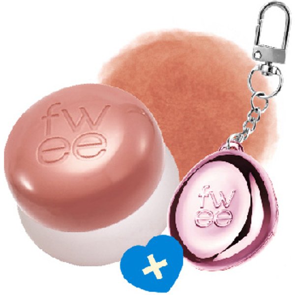 Fwee - Lip & Cheek Blurry Pudding Pot + Pendant Keyring (Random Color) Set - 5g - ND05 Be