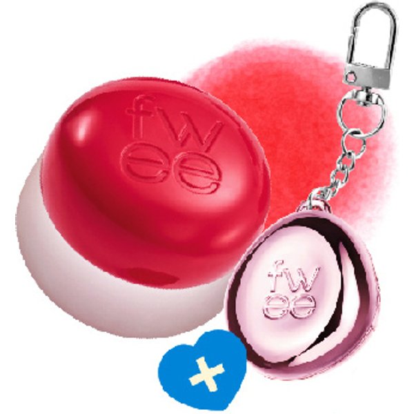 Fwee - Lip & Cheek Blurry Pudding Pot + Pendant Keyring (Random Color) Set - 5g - RD01 D-Day