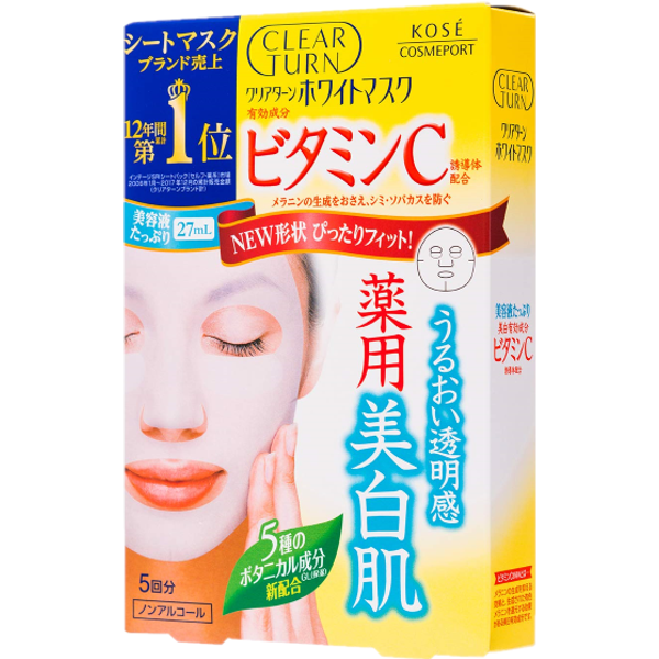 Kose - Clear Turn White Vitamin C Mask - 5 sheets