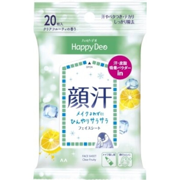 Mandom - Happy Deo Body Sheet - 20 sheets - Clear Fruity
