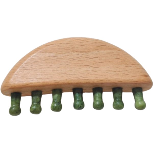 MissLady - Head Scalp Massager-Comb - 98 x 50.6 mm - Jade