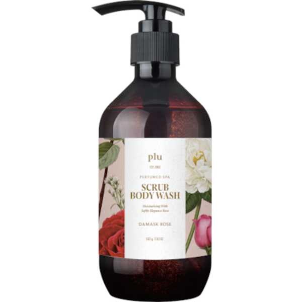 plu - Perfumed Spa Scrub Body Wash - 500g - Damask Rose