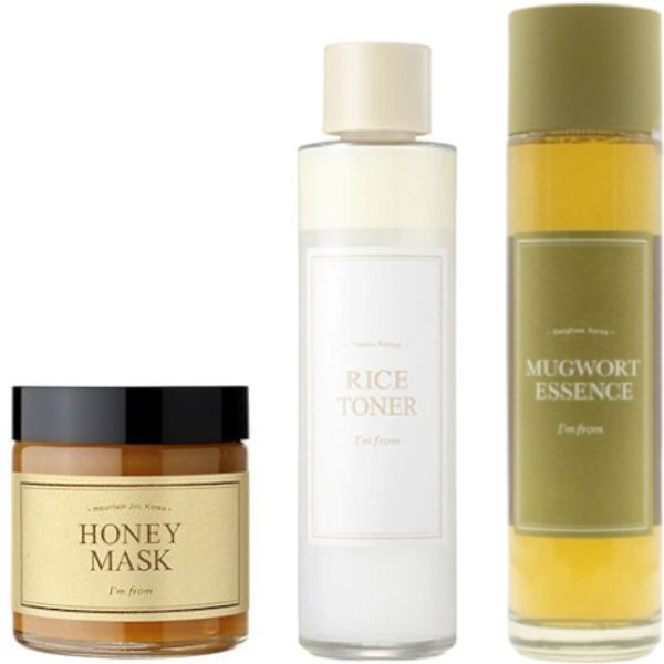 I'm From - Honey Mask - 120g (1ea) + Mugwort Essence - 160ml (1ea) + Rice Toner - 150ml (1ea) Set
