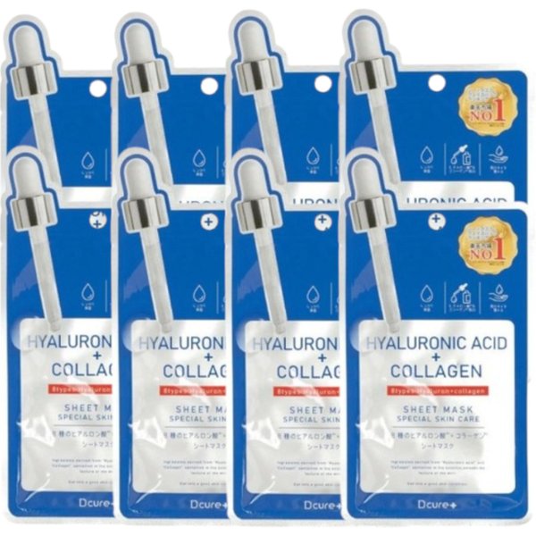 Picomonte - Dcure+ Hyaluronic Acid + Collagen Face Mask - 1 pc (8ea)