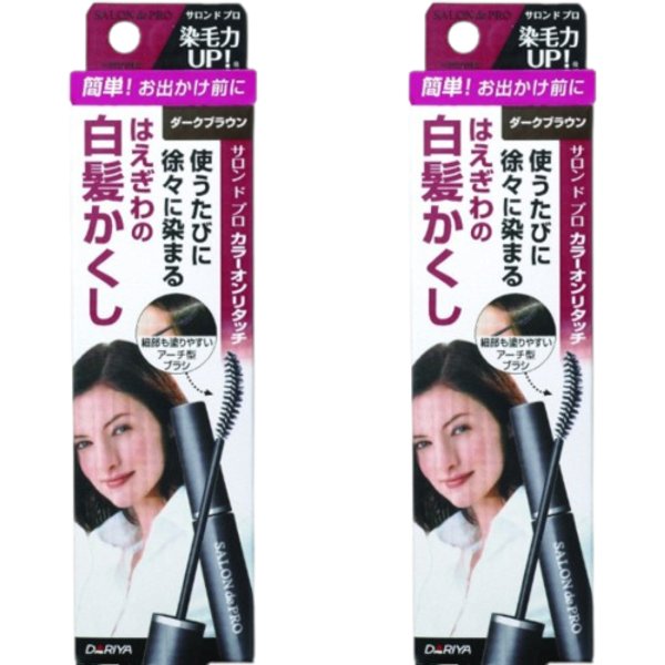 Dariya Salon De Pro - Color On Retouch Gray Hair Comb EX - 15ml - Dark Brown (2ea) Set