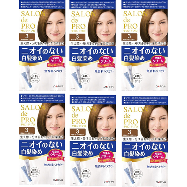 Dariya Salon De Pro - Hair Color Cream - 1box - 3 Bright light brown (6ea) Set