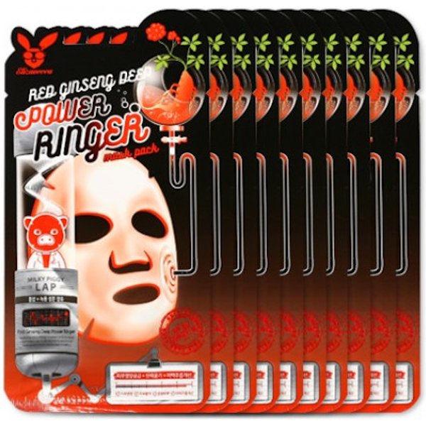 Elizavecca - Red Ginseng Deep Power Ringer Mask Pack - 10pezzo