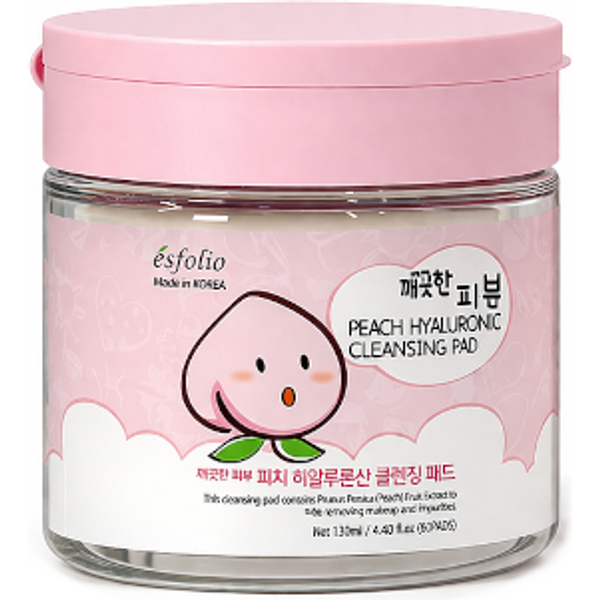 esfolio - Peach Hyaluronic Cleansing Pad - 130ml / 60ea
