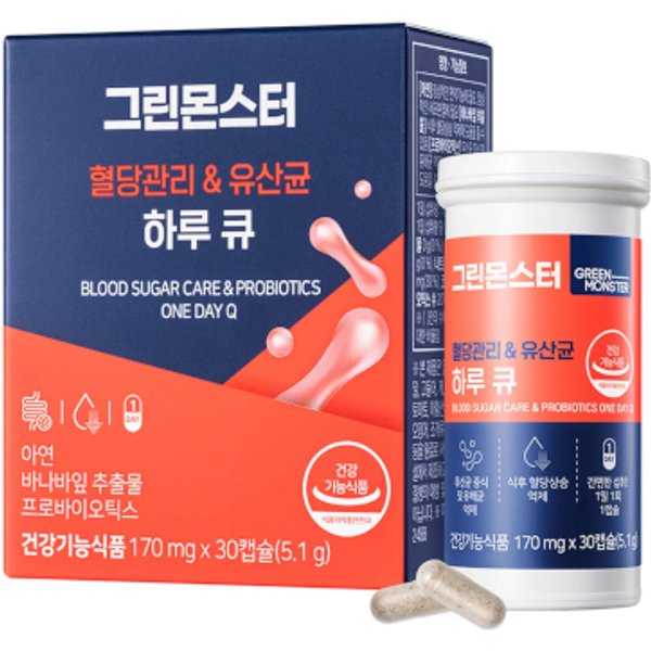 Green Monster - Blood Sugar Care & Probiotics One Day Q - 170mg*30ea