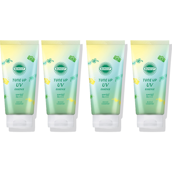 Kose - Suncut Tone Up UV Essence SPF50+ PA++++ - 80g - Mint Green (4ea) Set