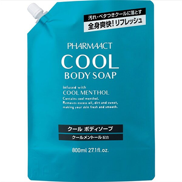 KUMANO COSME - Pharmaact Cool Body Soap Refill - 800ml - Cool Menthol