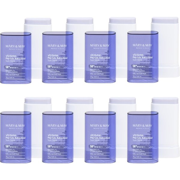 Mary&May - Vegan Peptide Bakuchiol Sun Stick SPF50+ PA++++ - 18g (8ea) Set