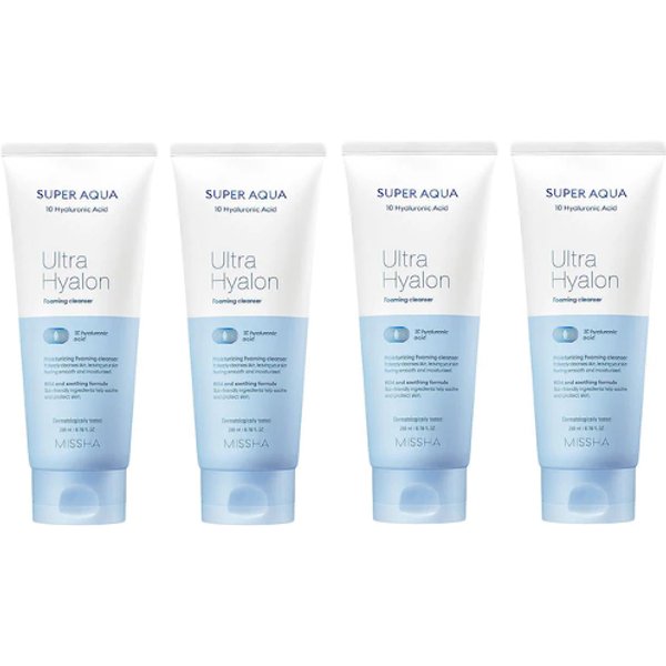 MISSHA - Super Aqua Ultra Hyalon Foaming Cleanser - 200ml (4ea) Set