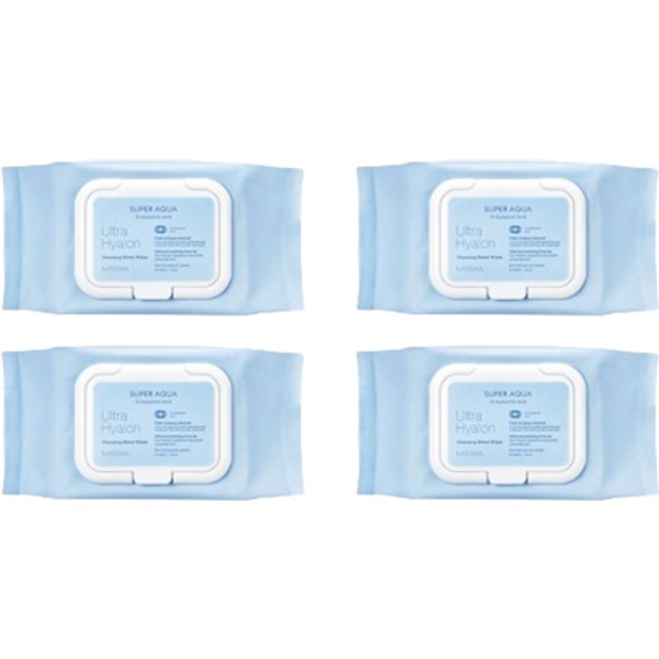 MISSHA - Super Aqua Ultra Hyalron Cleansing Water Wipes - 1pack (30pcs) (4ea) Set