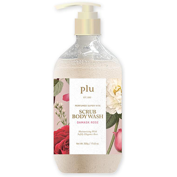 plu - Perfumed Super Vita Scrub Body WashDamask Rose - 500g