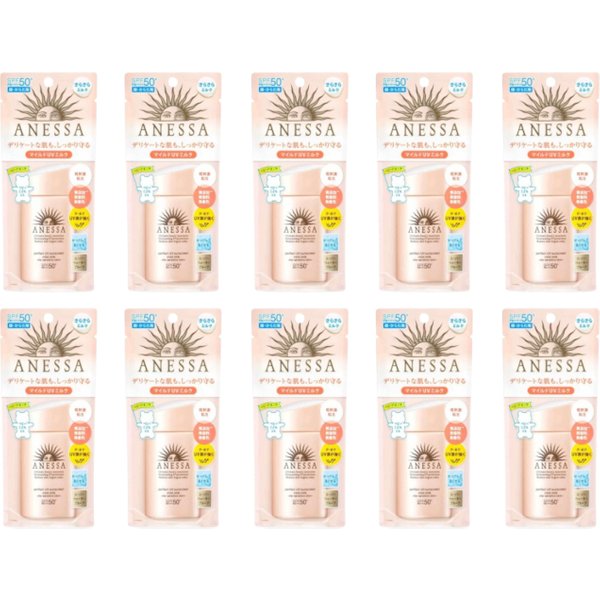 Shiseido Anessa Perfect UV Sunscreen Mild Milk For Sensitive Skin SPF50+ PA++++ - 60ml (10ea) Set
