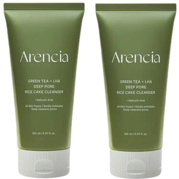 Arencia - Green Tea + LHA Deep Pore Rice Cake Cleanser - 150ml (2ea) Set