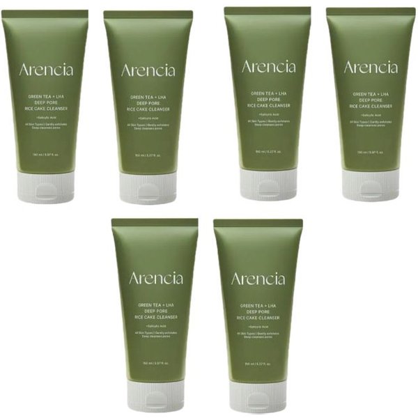 Arencia - Green Tea + LHA Deep Pore Rice Cake Cleanser - 150ml (6ea) Set