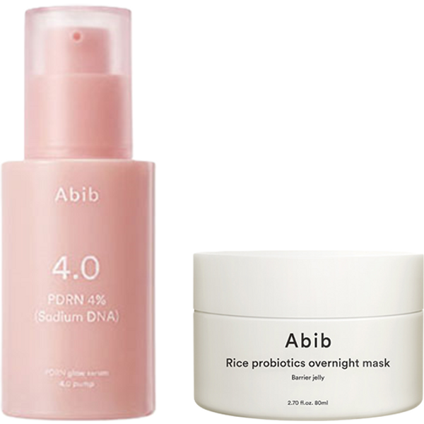 Abib - PDRN Glow Serum 4.0 Pump (1ea) X Rice Probiotics Overnight Mask Barrier Jelly (1ea) Set