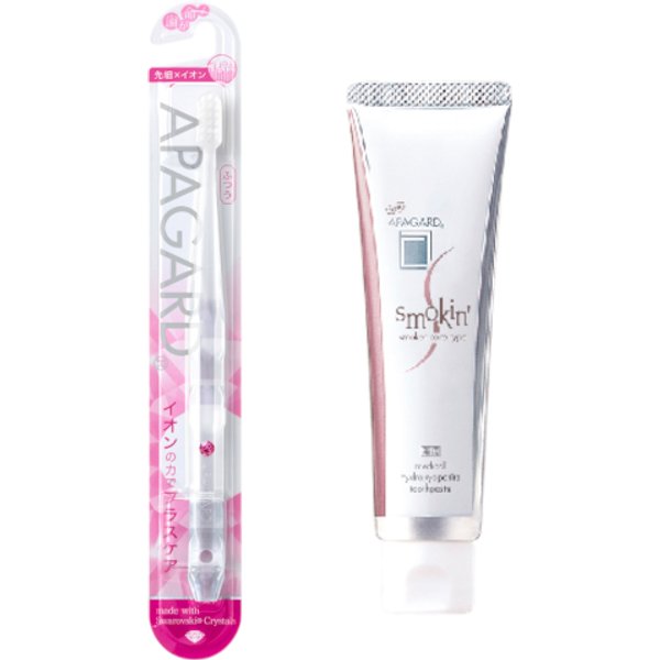 APAGARD - Smokin' Toothpaste - 105g (1ea) + APAGARD - Crystal Toothbrush - 1pc - Random Color (1ea) Set