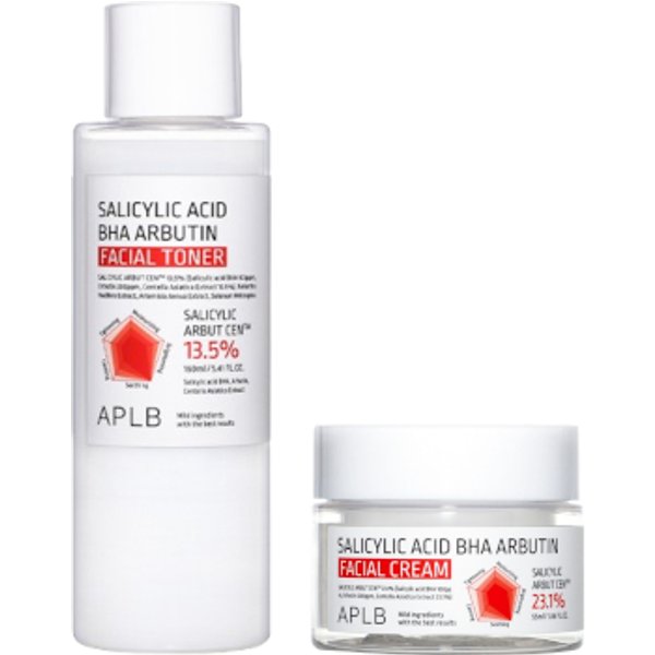 APLB - Salicylic Acid BHA Arbutin Facial Cream - 55ml (1ea) + Facial Toner - 160ml (1ea) Set