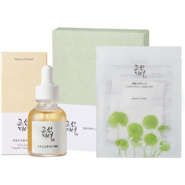 BEAUTY OF JOSEON - Glow Serum : Propolis + Niacinamide 30ml (1ea) + Centella Asiatica Calming Mask 10pcs (1ea) Set