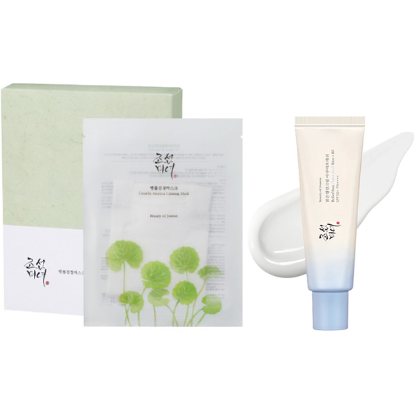 BEAUTY OF JOSEON - Relief Sun Aqua-fresh Rice + B5 SPF50+ 50ml (1ea) + Centella Asiatica Calming Mask 10pcs (1ea) Set