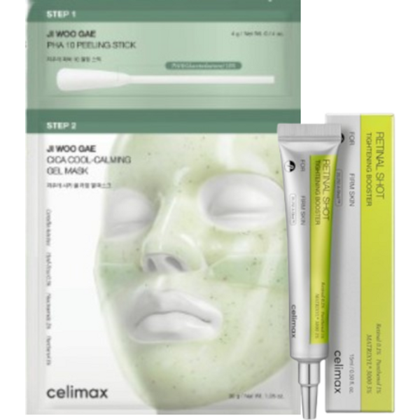CELIMAX - Vita-A Retinal Booster & Ji Woo Gae Cica PHA Peeling 2-step Gel Mask Set