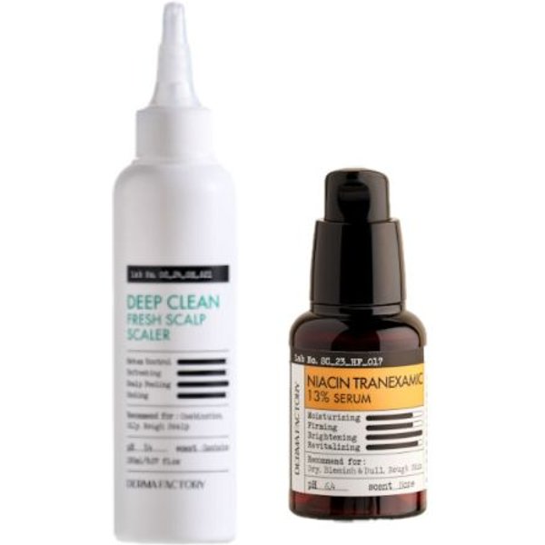 DERMA FACTORY - Niacin Tranexamic 13% Serum - 30ml (1ea) & Deep Clean Fresh Scalp Scalper - 150ml (1ea) Set