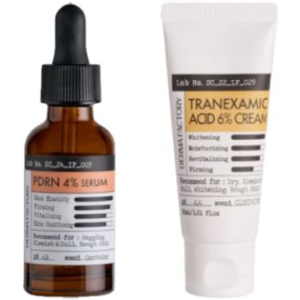 DERMA FACTORY - PDRN 4% Ampoule - 30ml (1ea) & Tranexamic Acid 6% Cream - 30ml (1ea) Set